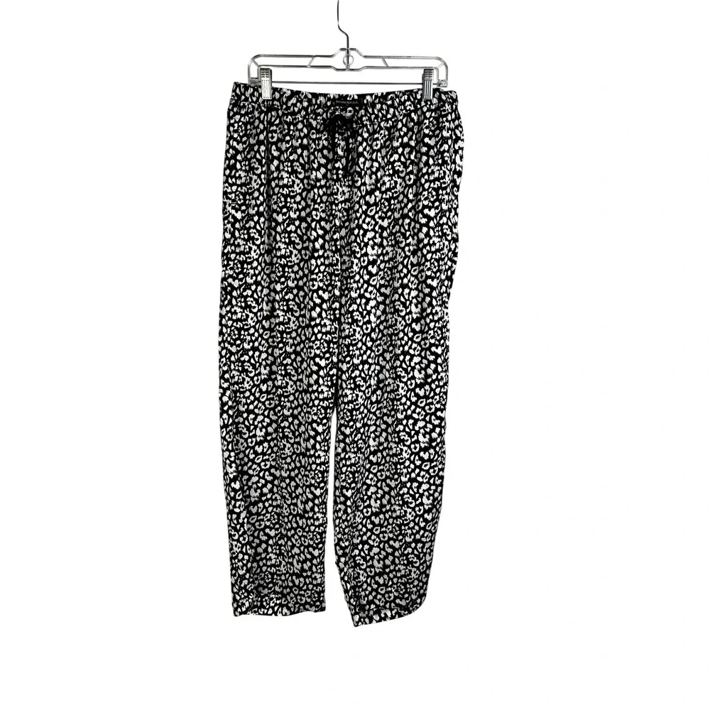 Banana Republic Pajama Pants L Leopard Print Drawstring Loungewear Sleep